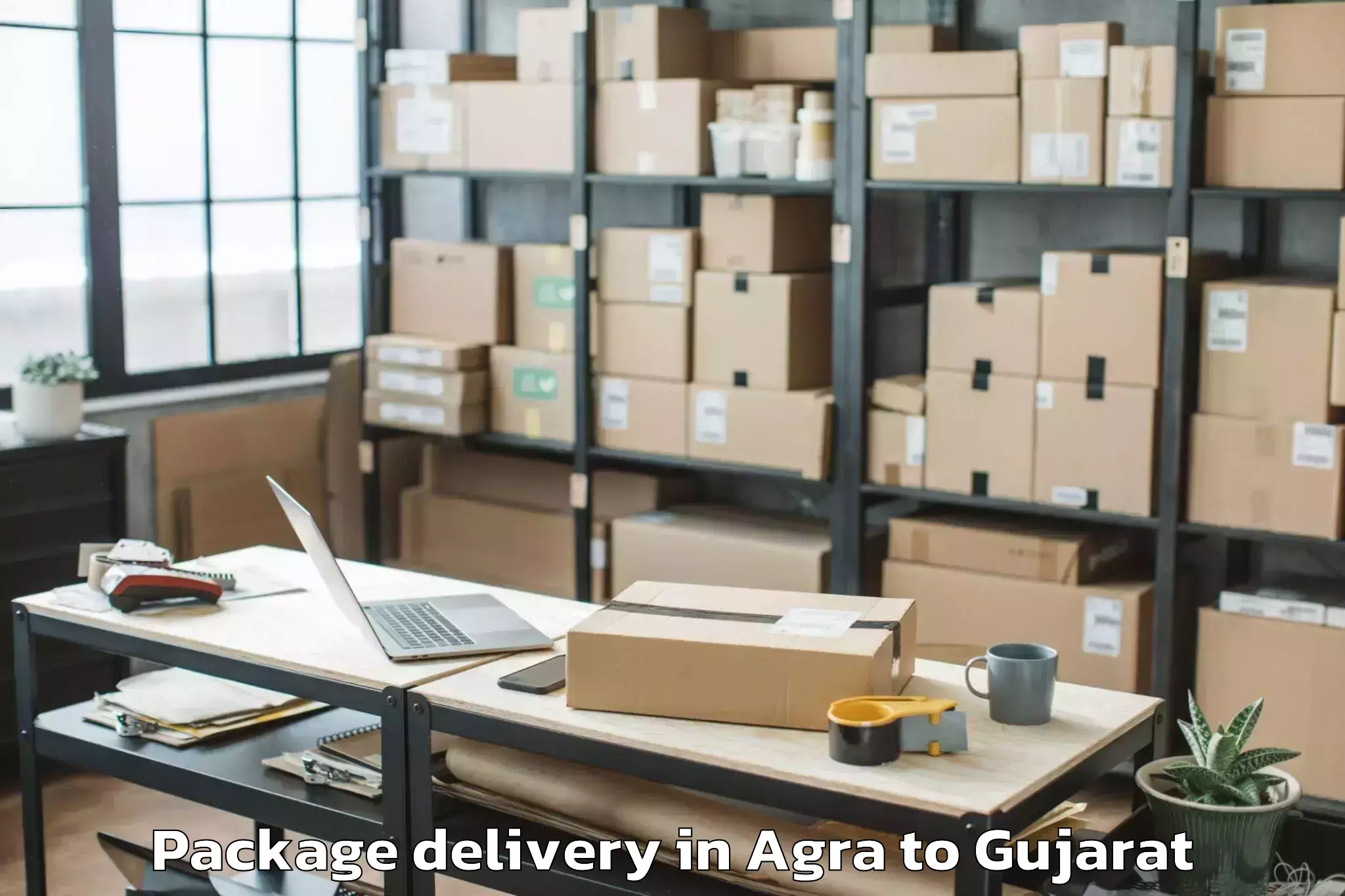 Book Agra to Thasra Package Delivery Online